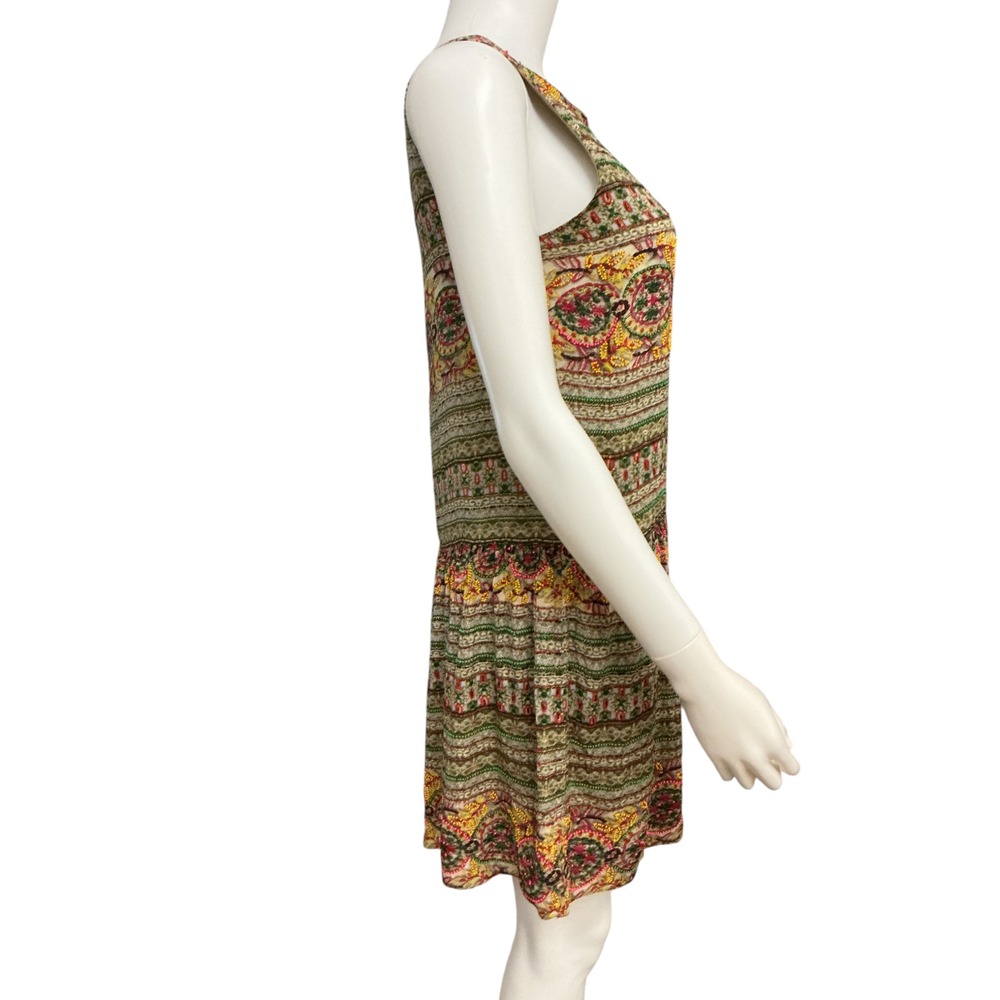 Hemant & Nandita Silk Beaded Drop Waist Mini Dress sz 2 Embroidery Anthropologie - Picture 6 of 16